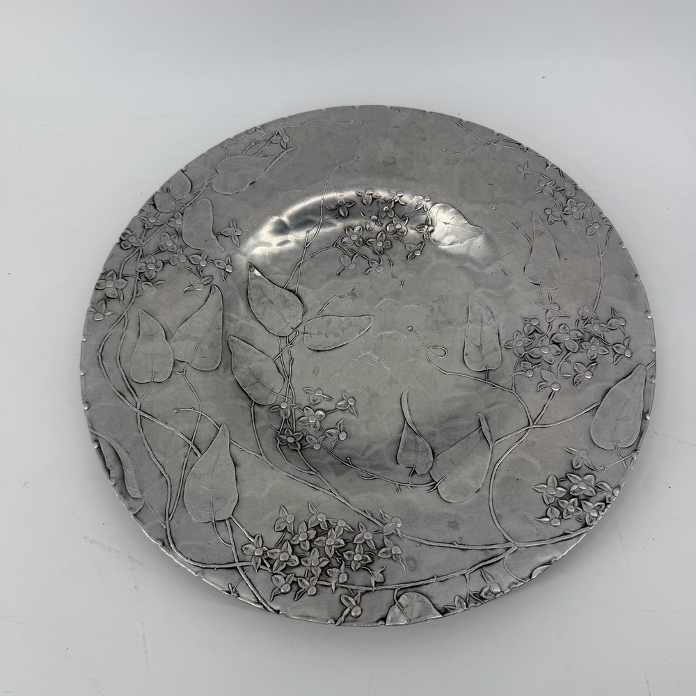 Wendell August Forge Hand Hammered Aluminum Floral Plate Tray 541 12 Inch